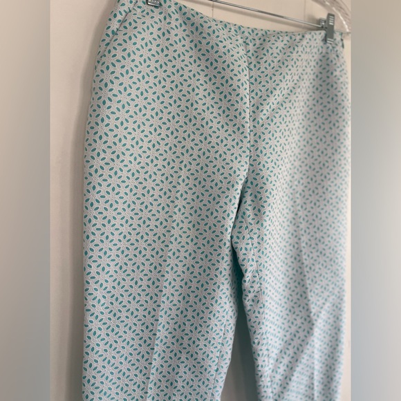 EP Pro Pants - EP Pro Teal and White Floral Eyelet Marseille Pants Size 10